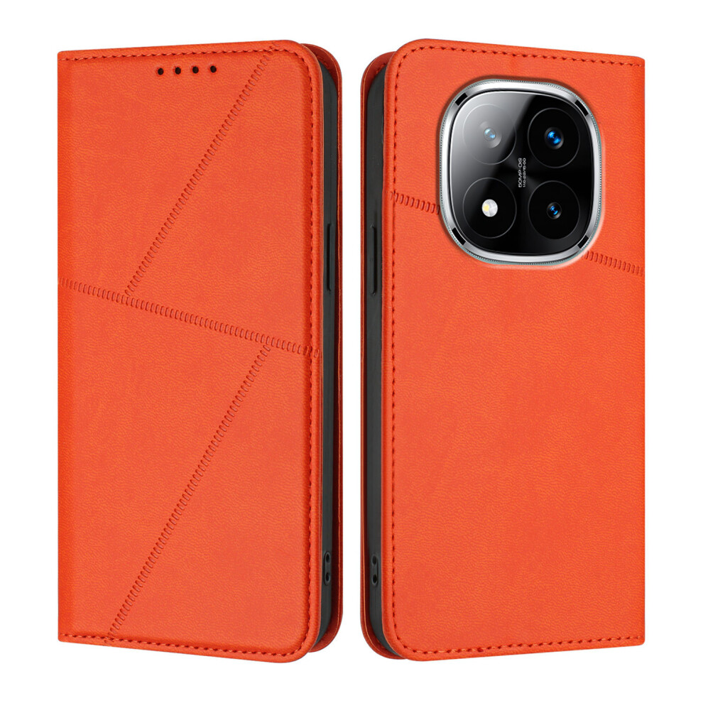 (Orange) For Xiaomi Redmi Note 14 Pro+ 5G / Xiaomi Redmi Note 14 Pro 4G / Xiaomi Poco X7 5G / Xiaomi Redmi Note 14 Pro 5G Wallet Case Magn Orange 6914283430970