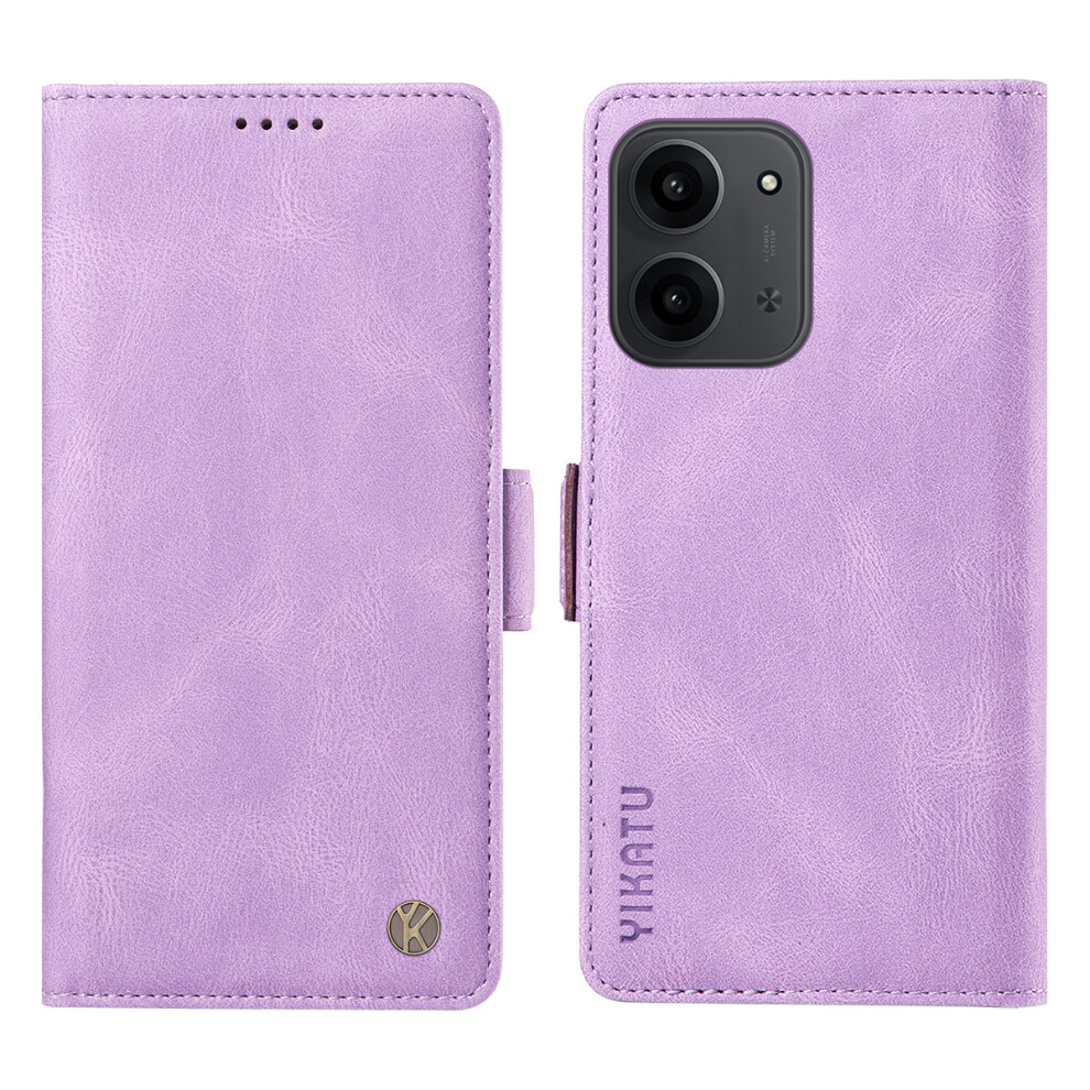 (Purple) For Xiaomi Redmi 15C 4G (Global) (171Mm) / Poco C85 4G (171Mm) Leather Case Yikatu Yk-005 Skin-Touch Feeling Wallet Phone Cover Purple 6914288110136