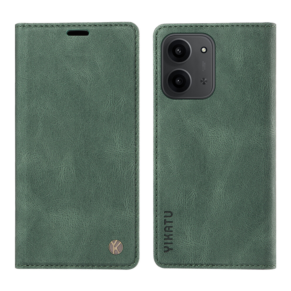 (Green) For Xiaomi Redmi 15C 4G (Global) (171Mm) / Poco C85 4G (171Mm) Leather Cover Yikatu Yk-004 Skin-Touch Wallet Phone Cases Green 6914281845110