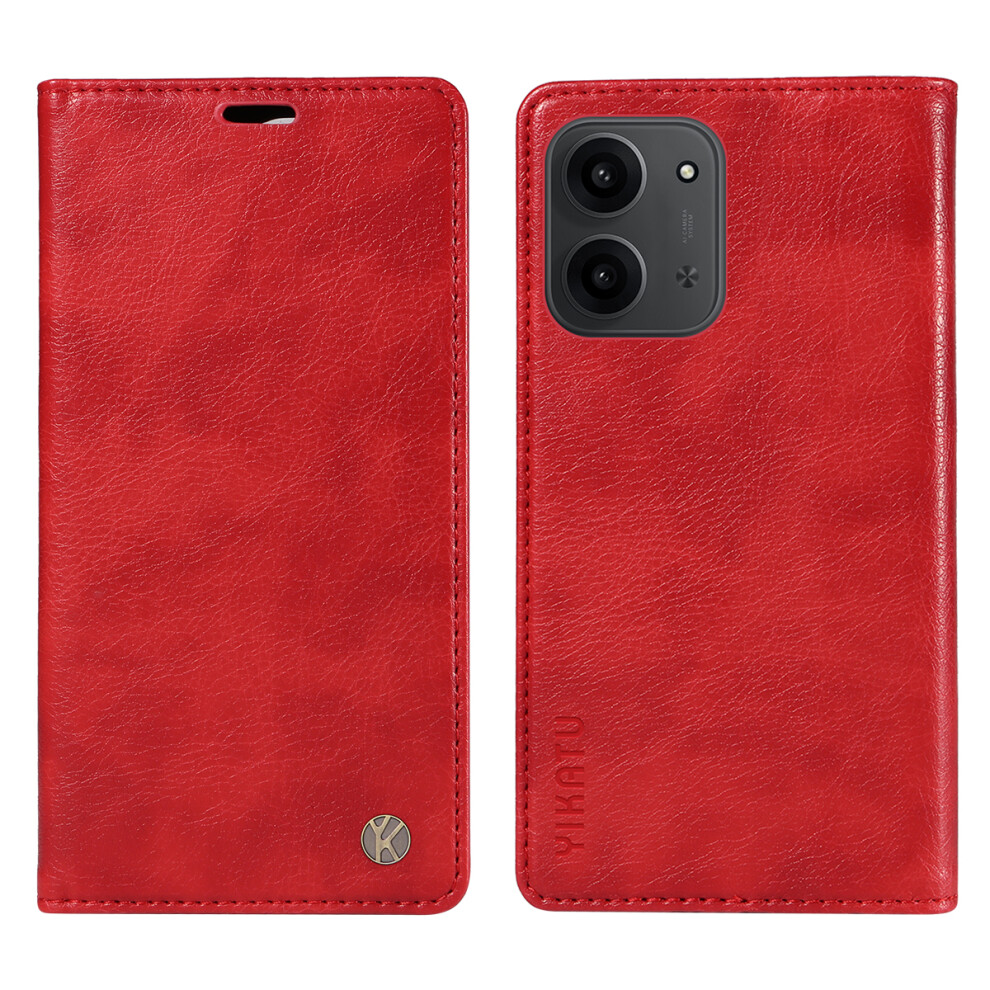 (Red) For Xiaomi Mi 15C 4G (Global) (171Mm) / Poco C85 4G (171Mm) Wallet Case Yikatu Yk-006 Leather Phone Cover Litchi Texture Red 6914286894021