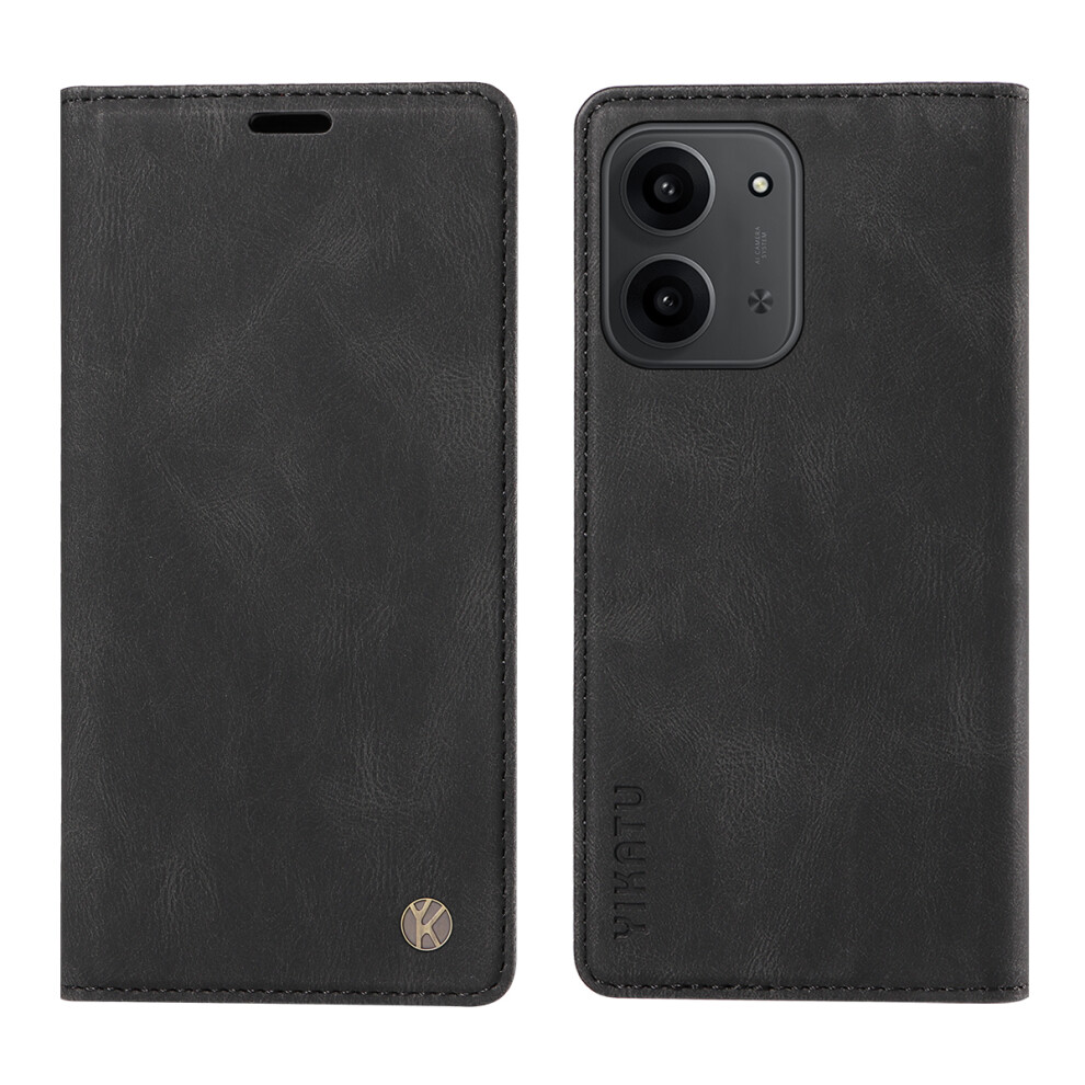 (Black) For Xiaomi Redmi 15C 4G (Global) (171Mm) / Poco C85 4G (171Mm) Leather Cover Yikatu Yk-004 Skin-Touch Wallet Phone Cases Black 6914287339408