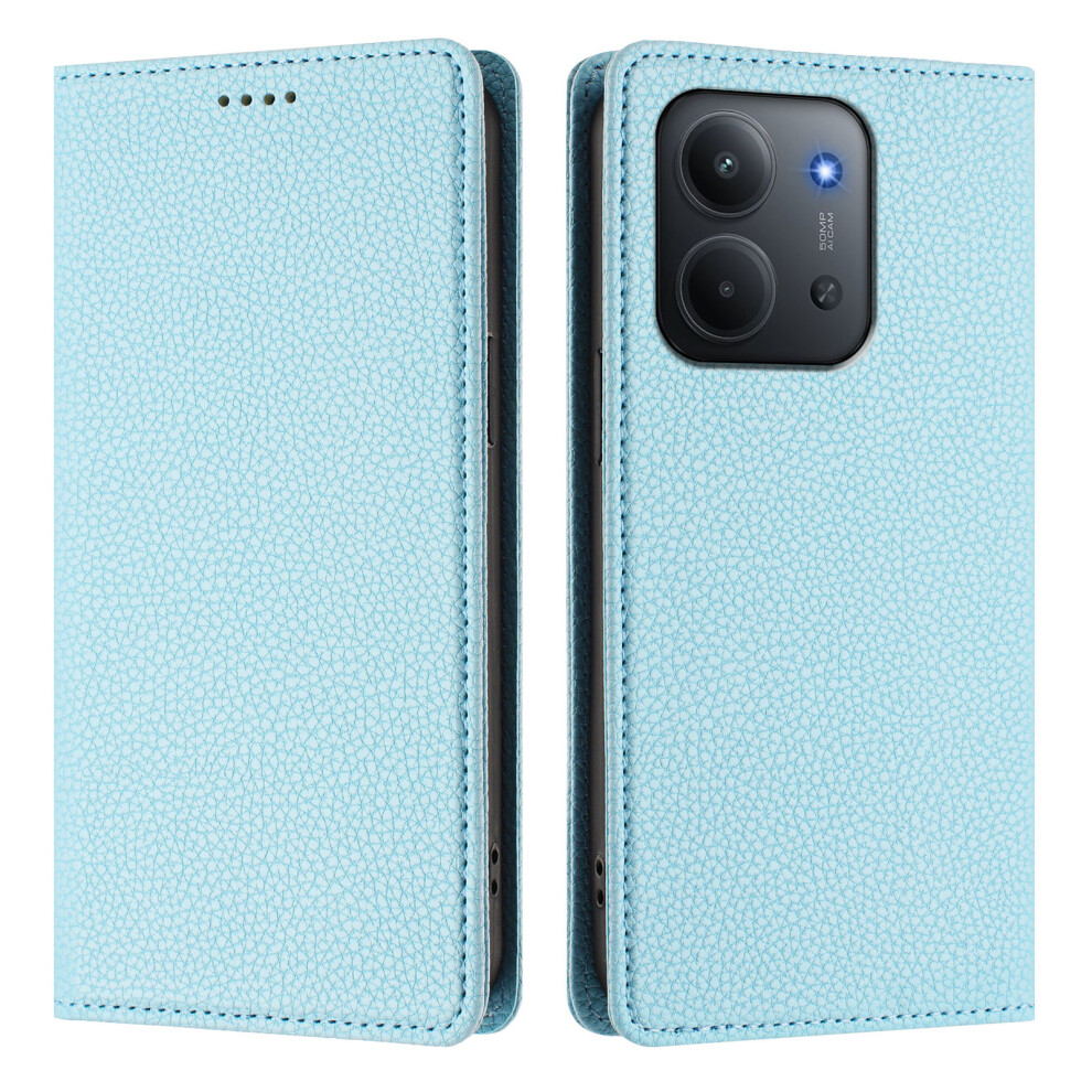 (Baby ) For Xiaomi Redmi 15C 5G (Eu) (173Mm) / 15C 4G (Eu) (173Mm) Wallet Case Rfid Blocking Litchi Texture Leather Mobile Cover Blue 6914288285940