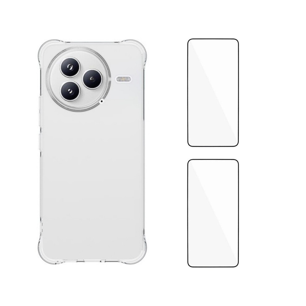 (Transparent) For Xiaomi Civi 5 Pro 5G Tpu Case Wanlonfeng Wl2 Series 2.0Mm Phone Cover With 2Pcs Tempered Glass Films 6914289584080