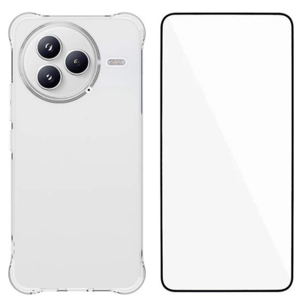 (Transparent) For Xiaomi Civi 5 Pro 5G Case Wanlonfeng Wl Series 2.0Mm Tpu Phone Cover With Tempered Glass Film 6914280116198