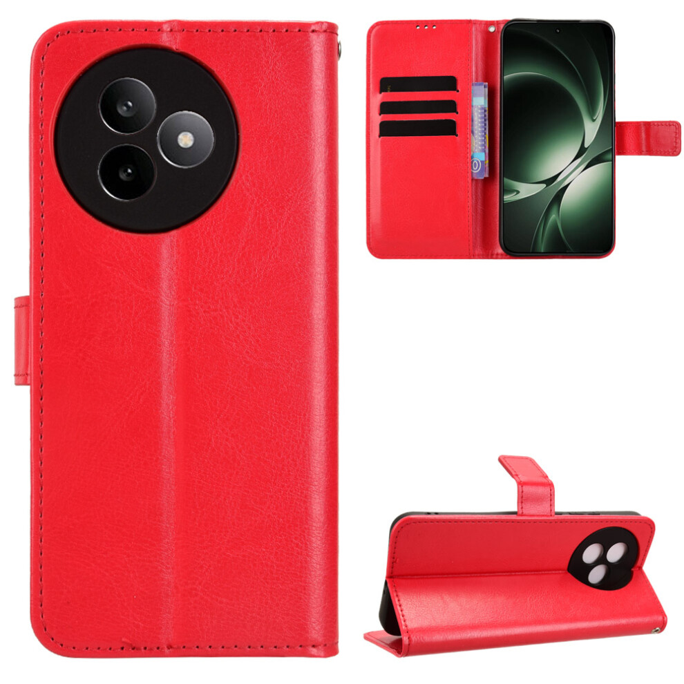 (Red) For Xiaomi Mi K80 Ultra 5G Pu Leather Case With Strap Crazy Horse Texture Phone Wallet Cover Red 6914287338067