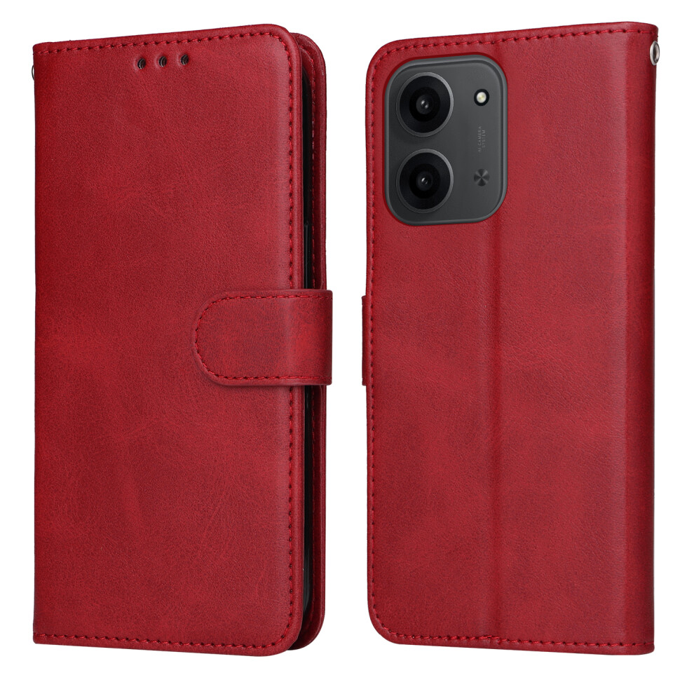 (Red) For Xiaomi Mi 15C 4G (Global) (171Mm) / Poco C85 4G (171Mm) Case Wallet Pu Leather Folio Flip Phone Cover Red 6914284336035