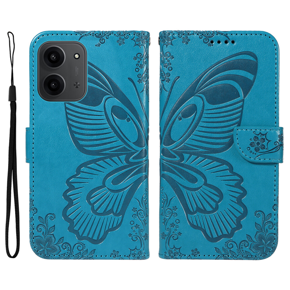 (Blue) For Xiaomi Redmi 15C 4G (Global) (171Mm) / Poco C85 4G (171Mm) Case Butterfly Pattern Pu Leather Folio Flip Phone Cover Blue 6914285919572