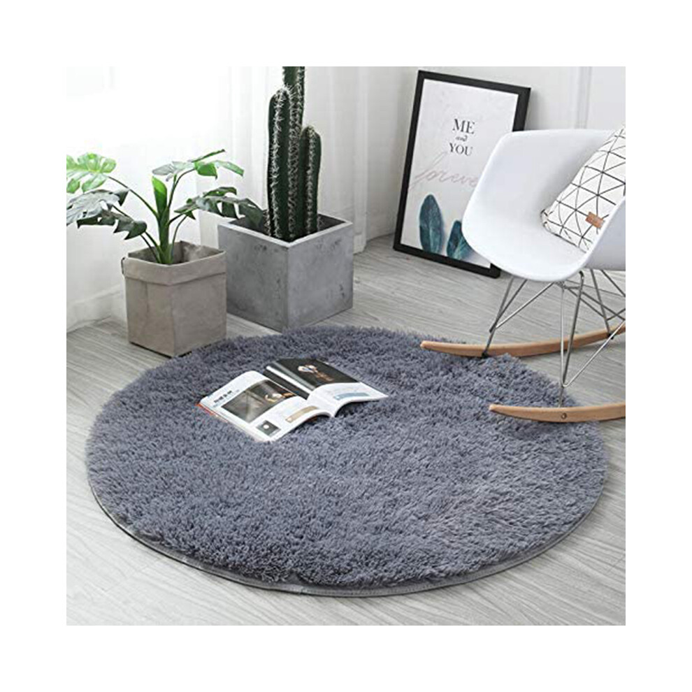 Ultra-soft Round Rug for Bedroom Nursery, 100x100cm Non-slip Shaggy Area Rug, Quality Assured Durable Home Decor Floor Mat