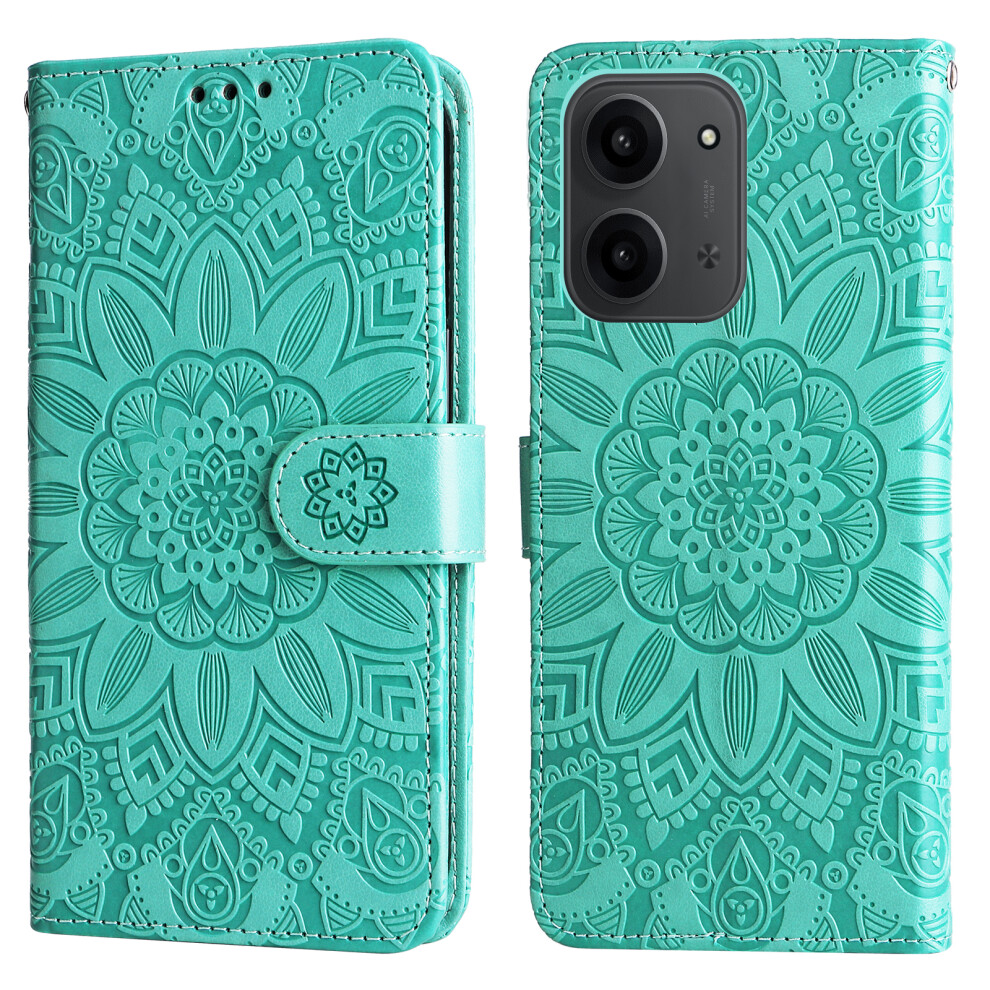 (Green) For Xiaomi Redmi 15C 4G (Global) (171Mm) / Poco C85 4G (171Mm) Case Sunflower Imprint Leather Wallet Phone Cover Green 6914280176833