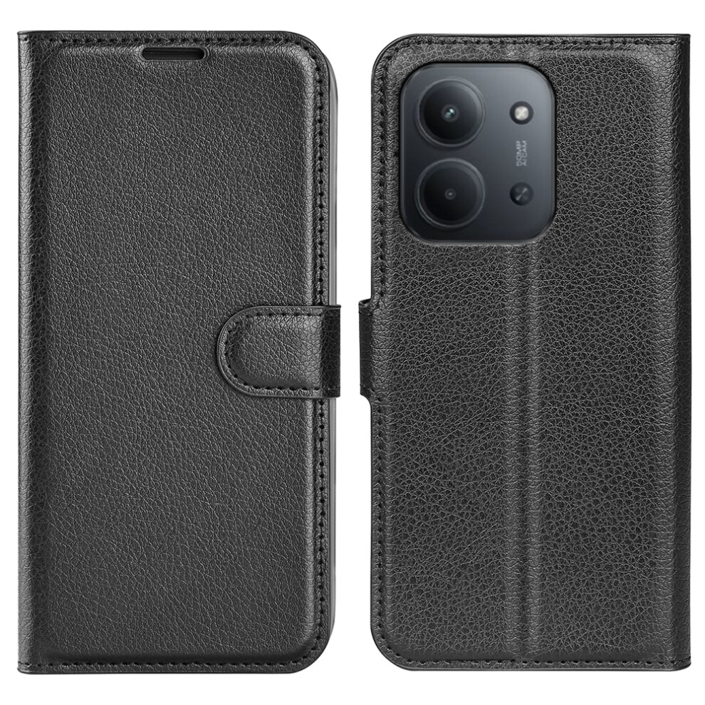 (Black) For Xiaomi Redmi 15C 5G (Eu) (173Mm) / 15C 4G (Eu) (173Mm) Case Litchi Texture Shockproof Leather Wallet Phone Cover Black 6914288508391