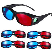 Viewing Glasses for TV Movies Red Anaglyph Plastic Glasses 5 Pack No Batteries Needed