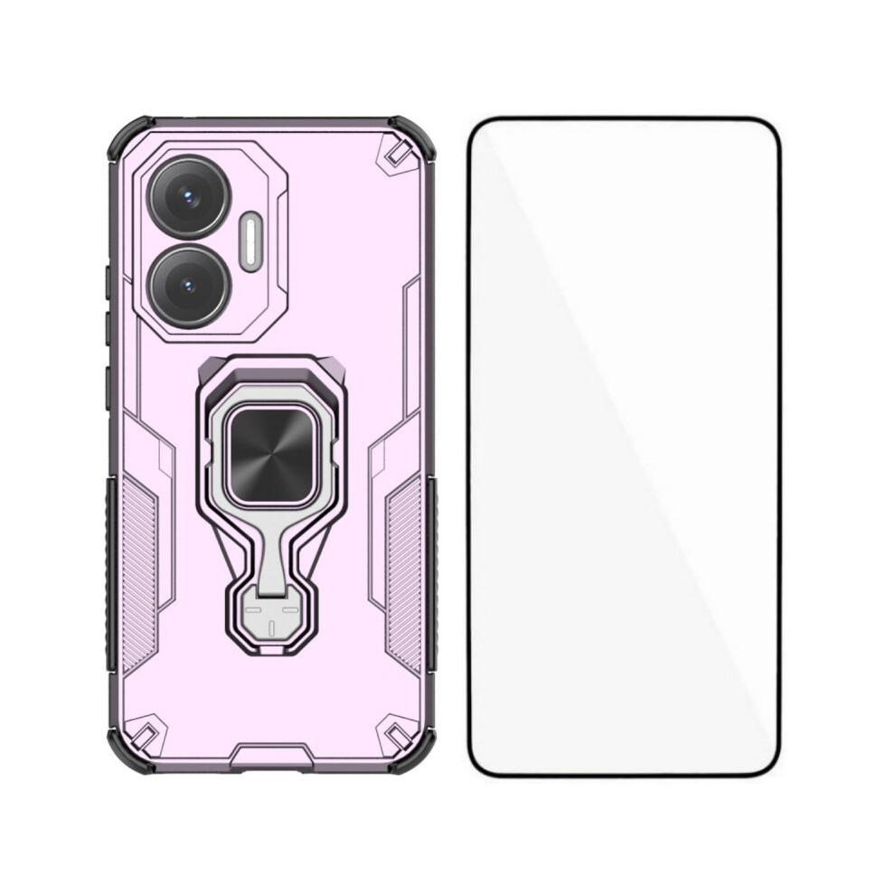 (Purple) For Xiaomi Poco F7 5G / Redmi Turbo 4 Pro 5G Phone Case Wanlonfeng Pc Tpu Back Cover Kickstand With Tempered Glass Purple 6914286569974