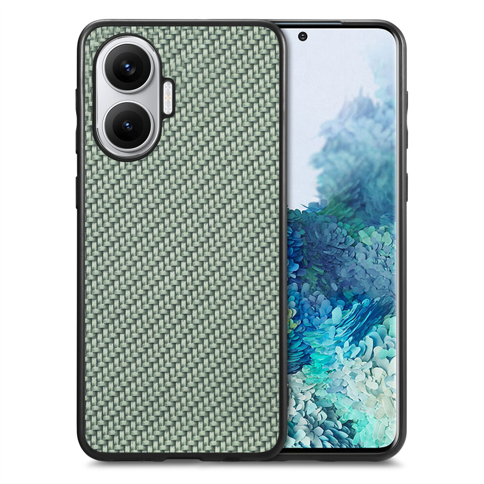 (Green) For Xiaomi Redmi Turbo 4 Pro 5G Case Carbon Fiber Texture Pu+Pc+Tpu Phone Back Cover Green 6914286123619