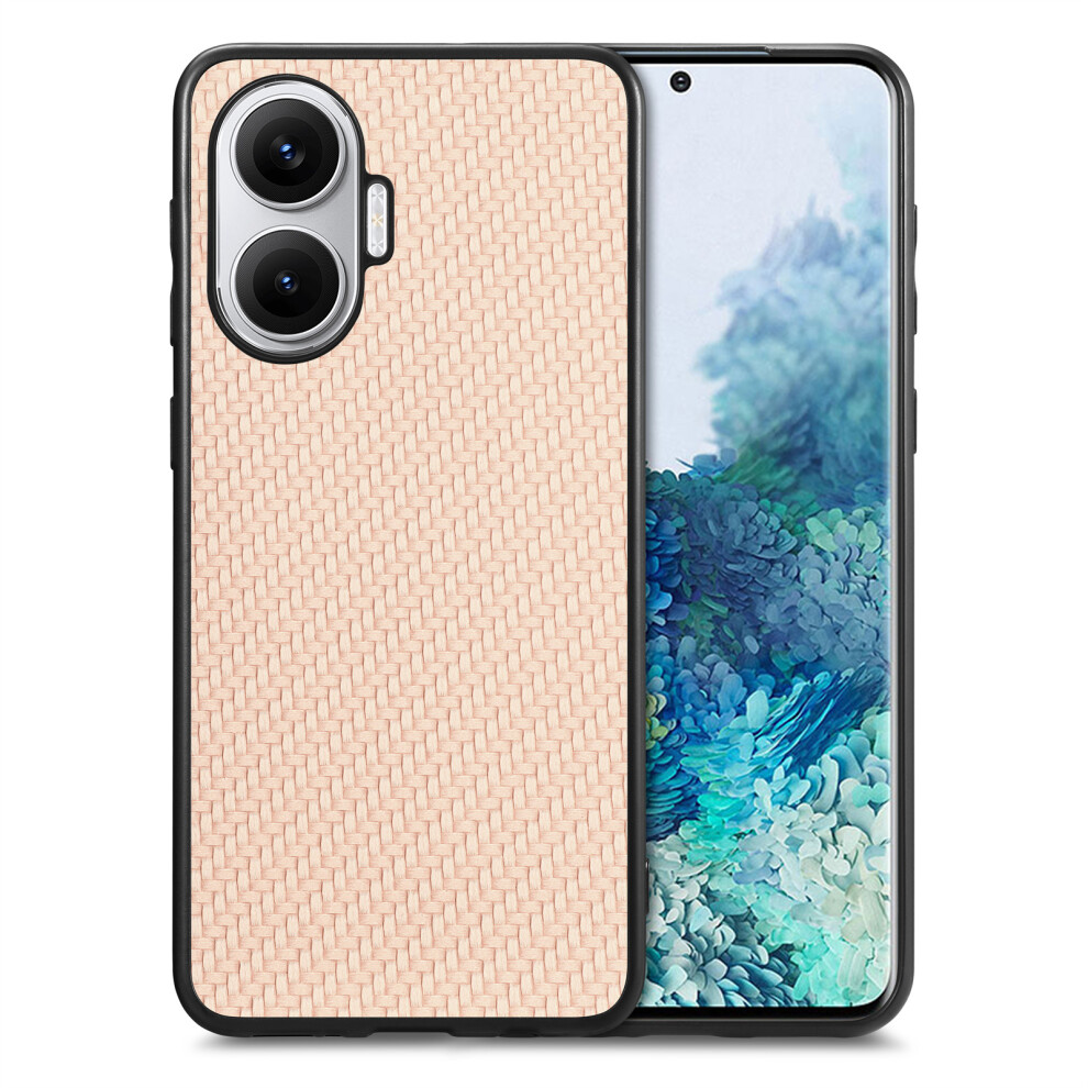 (Apricot) For Xiaomi Redmi Turbo 4 Pro 5G Case Carbon Fiber Texture Pu+Pc+Tpu Phone Back Cover 6914280759876
