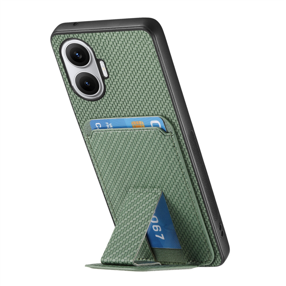 (Green) For Xiaomi Redmi Turbo 4 Pro 5G Case Card Holder Carbon Fiber Texture Leather Coated Tpu Phone Cover Green 6914286049537