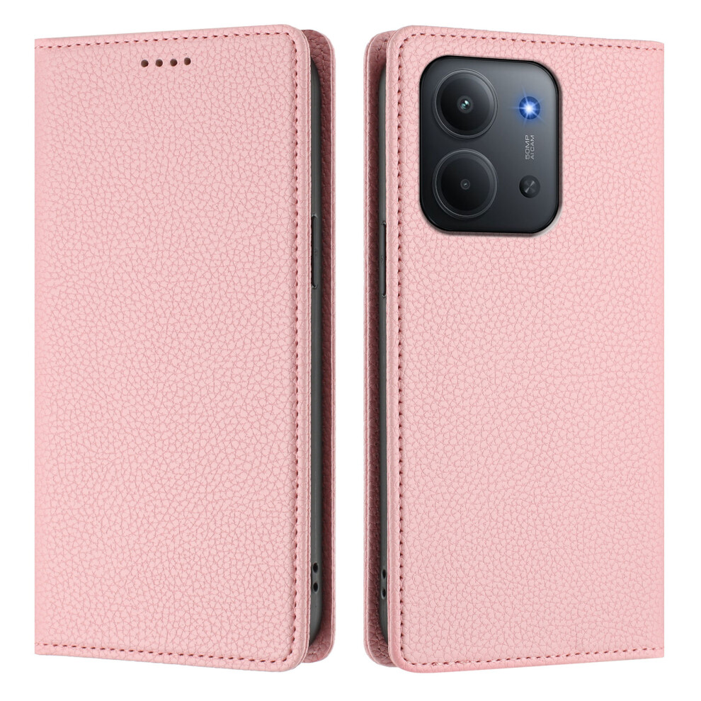 (Pink) For Xiaomi Redmi 15C 4G (Global) (171Mm) / Poco C85 4G (171Mm) Wallet Case Rfid Blocking Litchi Texture Leather Mobile Cover Pink 6914287719354