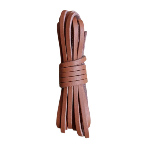 10.93yard 3mm Flat Leather String Leather String for Shoe-Brown