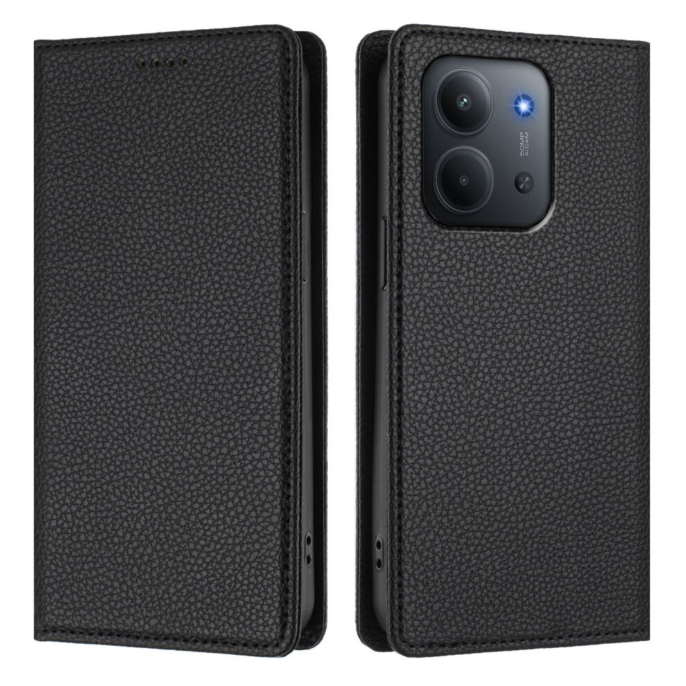 (Black) For Xiaomi Redmi 15C 4G (Global) (171Mm) / Poco C85 4G (171Mm) Wallet Case Rfid Blocking Litchi Texture Leather Mobile Cover Black 6914286012395