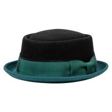 Chapeau Fedoras en laine Homburg élégant Panama-bleu sarcelle