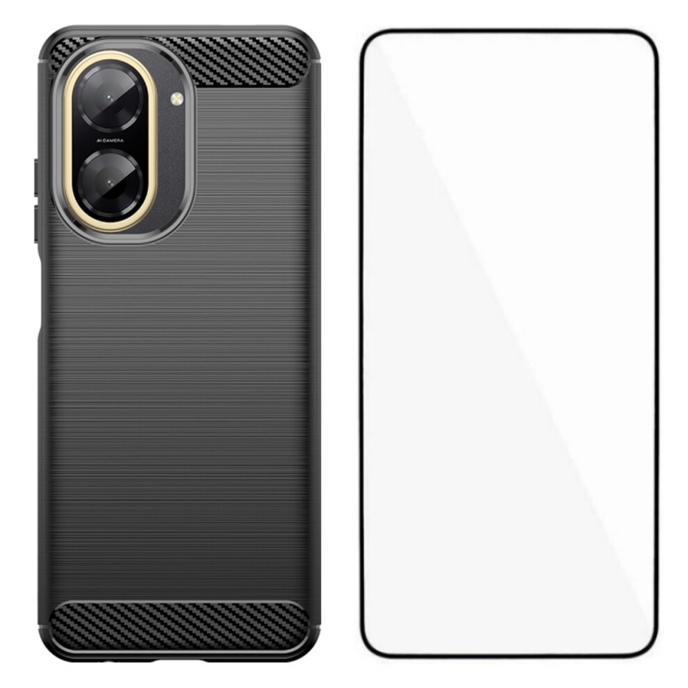 (Black) For Xiaomi Redmi A5 4G (171.7Mm) Case With Screen Film Wanlonfeng Ls Series Big Lens Hole Brushed Texture Tpu Phone Cover Black 6914282820826