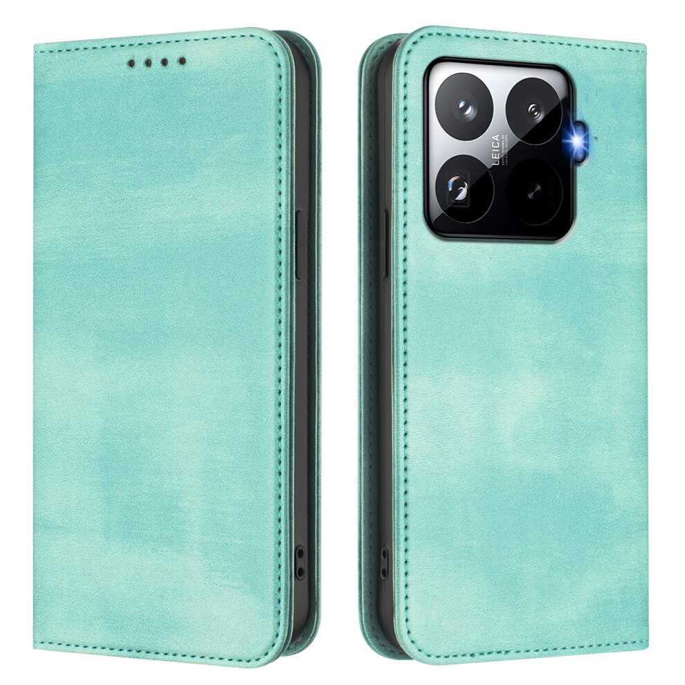 (Mint ) For Xiaomi 15T Pro Wallet Cases Retro Texture Rfid Blocking Leather Phone Cover Green 6914289804102