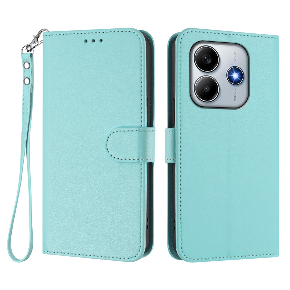 (Mint ) For Xiaomi Redmi Note 14 4G (164.84Mm) Leather Case Wallet Stand Phone Cover With Wrist Strap Green 6914289639018