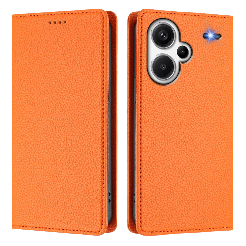 (Orange) For Xiaomi Redmi Note 13 Pro+ 5G Wallet Case Rfid Blocking Litchi Texture Leather Mobile Cover Orange 6914284330613