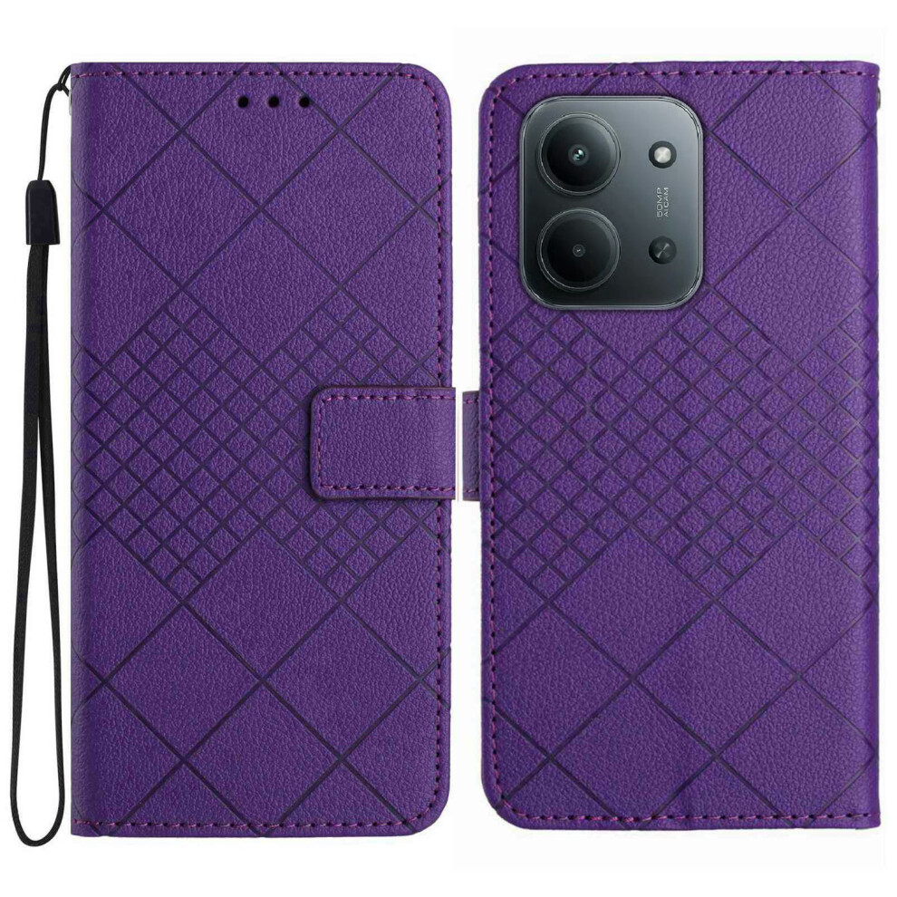 (Dark ) For Xiaomi Redmi 15C 4G (Global) (171Mm) / Poco C85 4G (171Mm) Case Wallet Imprint Pu Leather Flip Folio Phone Cover Purple 6914289565539