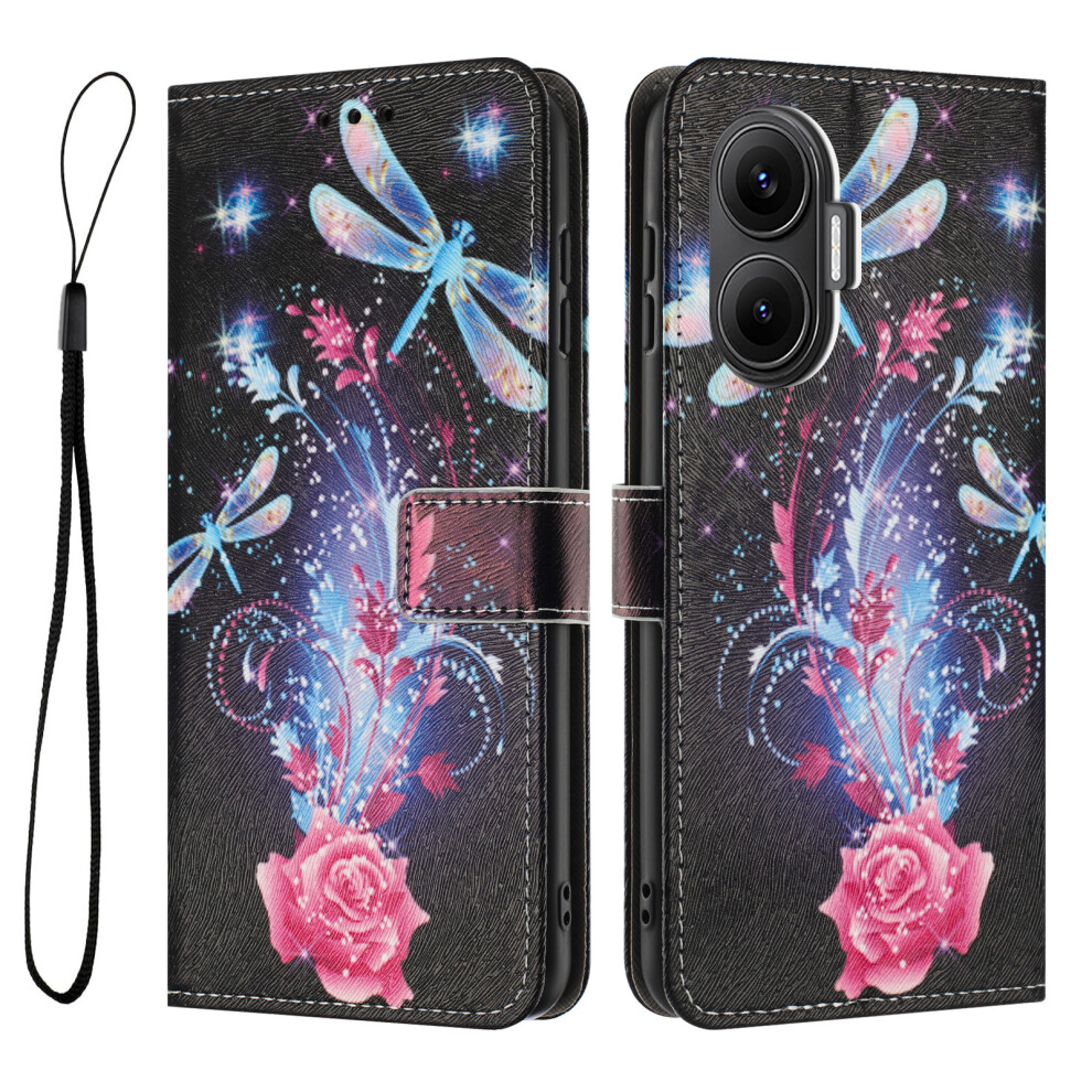 (Dragonfly) For Xiaomi Redmi Turbo 4 Pro 5G / Xiaomi Poco F7 5G Wallet Case Pattern Printing Pu Leather Phone Cover With Lanyard 6914284006839