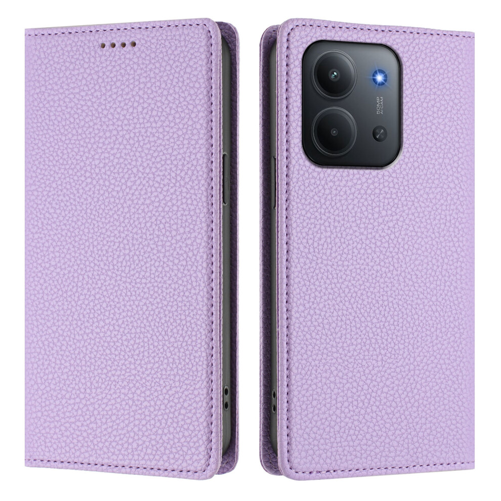 (Light ) For Xiaomi Redmi 15C 4G (Global) (171Mm) / Poco C85 4G (171Mm) Wallet Case Rfid Blocking Litchi Texture Leather Mobile Cover Purple 6914289851632