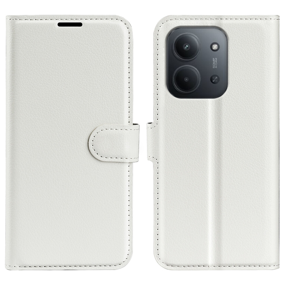 (White) For Xiaomi Redmi 15C 5G (Eu) (173Mm) / 15C 4G (Eu) (173Mm) Case Litchi Texture Shockproof Leather Wallet Phone Cover White 6914288782418