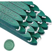 Vintage Siegelwachsstäbchen, perfekt für Wachssiegelstempel, 20 Stück dunkelgrünes Manuskriptwachs mit Dochten, ideal für Hochzeitseinladungen,