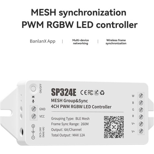 SP324E Mesh Networking Synchronous RGBW LED Controller LongDistance Lighting Effect Frame Synchronization Wide Range 1