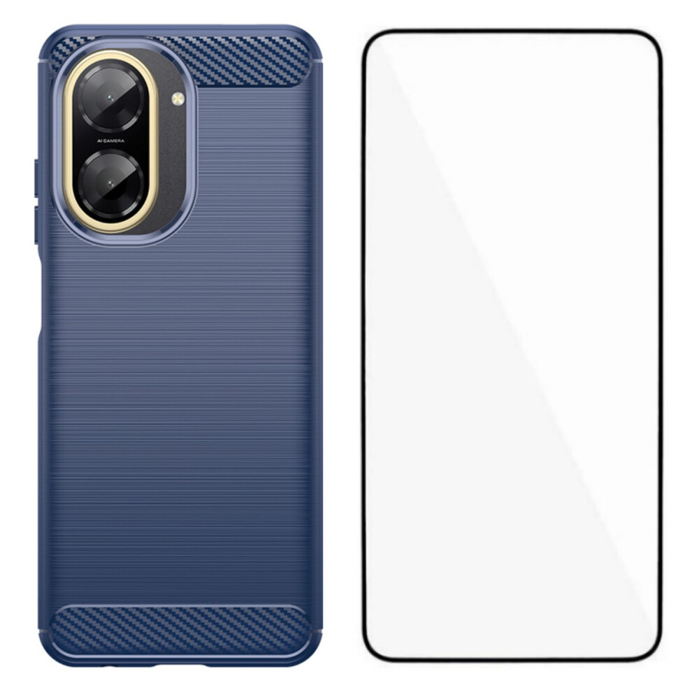(Blue) For Xiaomi Redmi A5 4G (171.7Mm) Case With Screen Film Wanlonfeng Ls Series Big Lens Hole Brushed Texture Tpu Phone Cover Blue 6914281385562