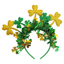Vibranted Color Shamrock Striped Headband-Small and small gold