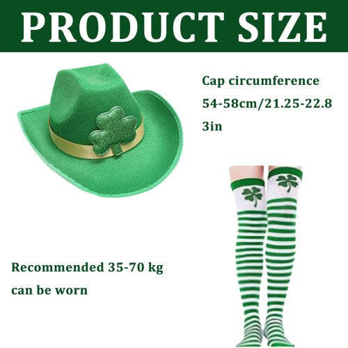 Ensemble de trèfles, chapeau, manches de bras, Bandana,-Vert 2
