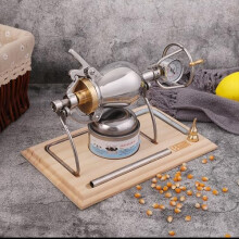 Popcorn Machine Hand Crank Stainless Steel 520ml, Mini Tabletop Popcorn Maker For Family Gatherings