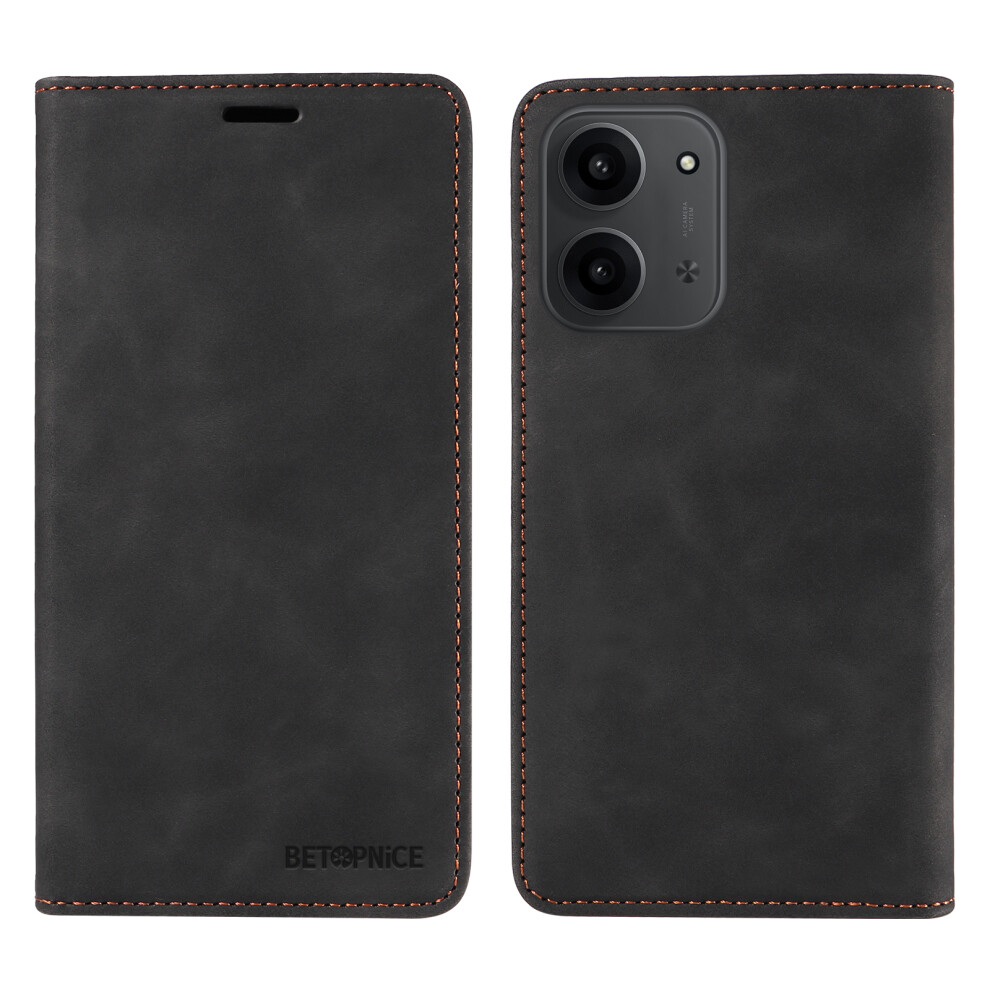 (Black) For Xiaomi Redmi 15C 4G (Global) (171Mm) / Poco C85 4G (171Mm) Case Betopnice Magnetic Closure Rfid Blocking Wallet Stand Leather Black 6914284798550