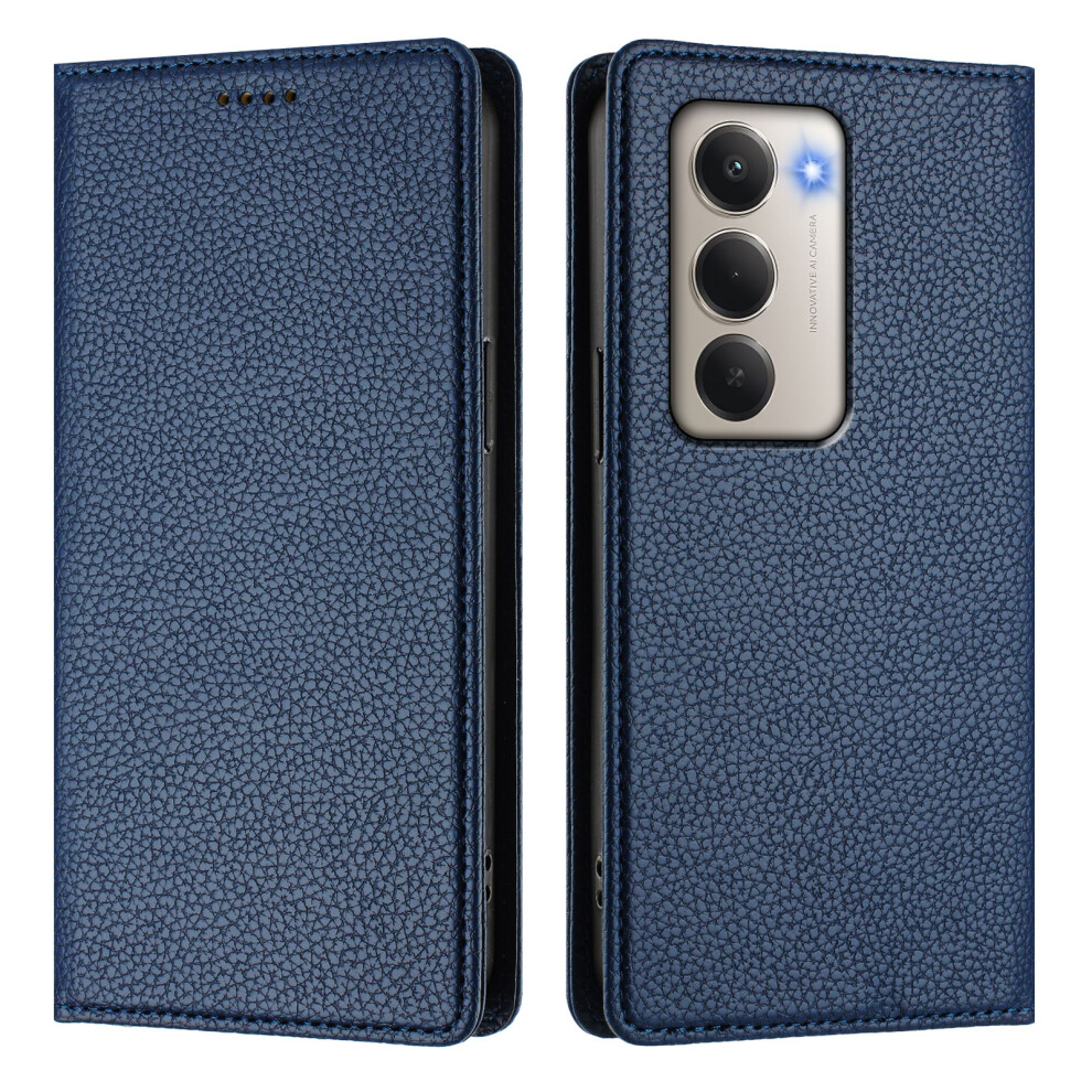 (Dark ) For Xiaomi Redmi 15 5G (Global) (169Mm) Wallet Case Rfid Blocking Litchi Texture Leather Mobile Cover Blue 6914284887803