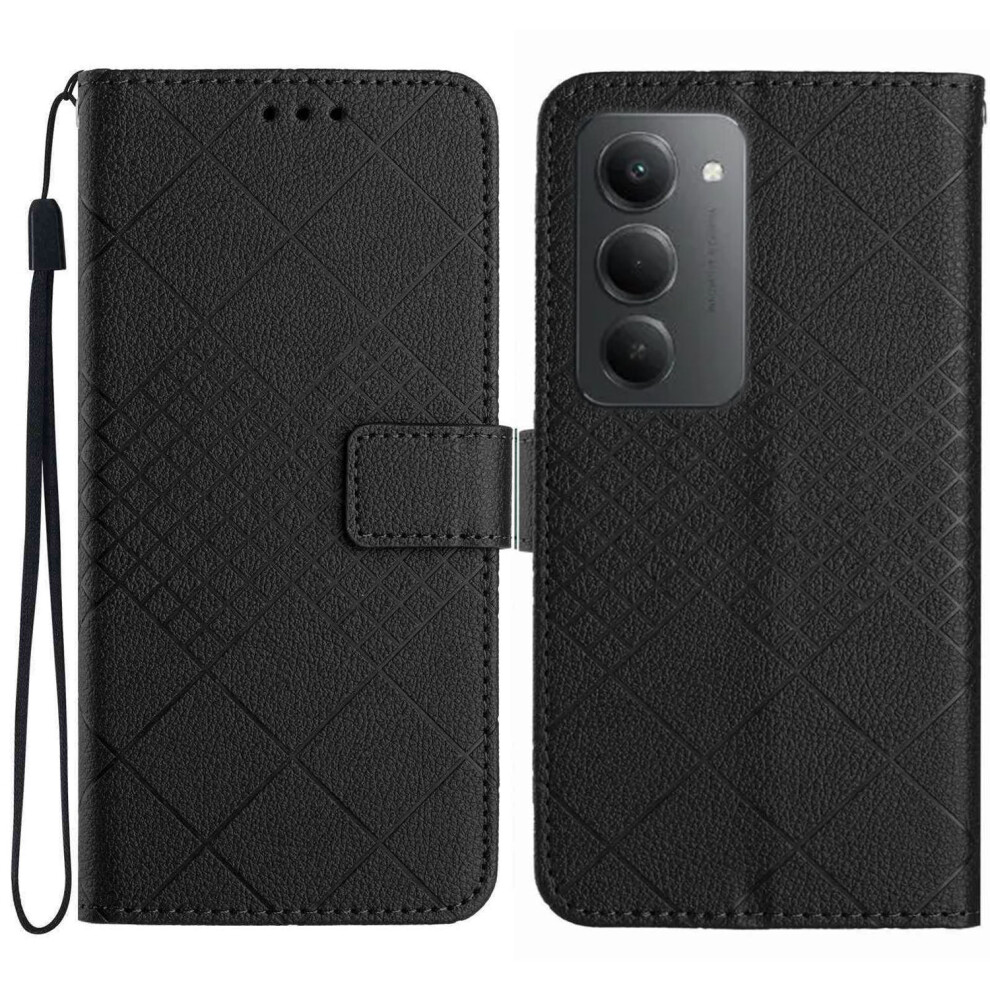(Black) For Xiaomi Redmi 15 4G (Eu) (171Mm) Case Wallet Imprint Pu Leather Flip Folio Phone Cover Black 6914287298095