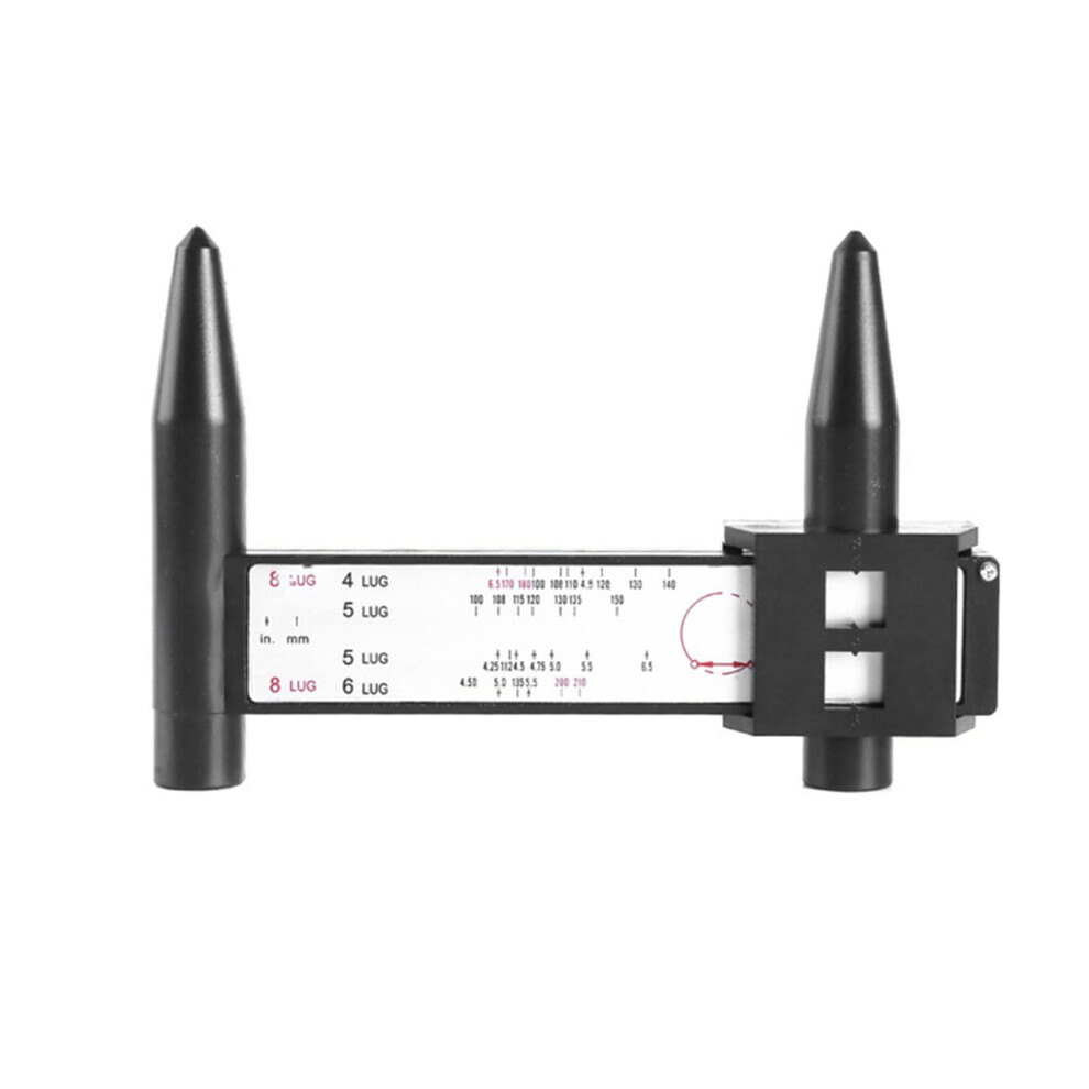 2 Wheel Pcds Gauge 8 Lug Bolt Pattern Wheel Rim Gauge Tool, Sliding Measuring Ruler, 2 Pcs Black 9365049262170