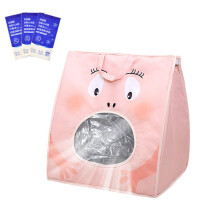 Small Cat Carrier BuiltIn Ice Pack Ventilated Foldable Insulated Carrier for Indoor Car Bike Camping Travel Pink