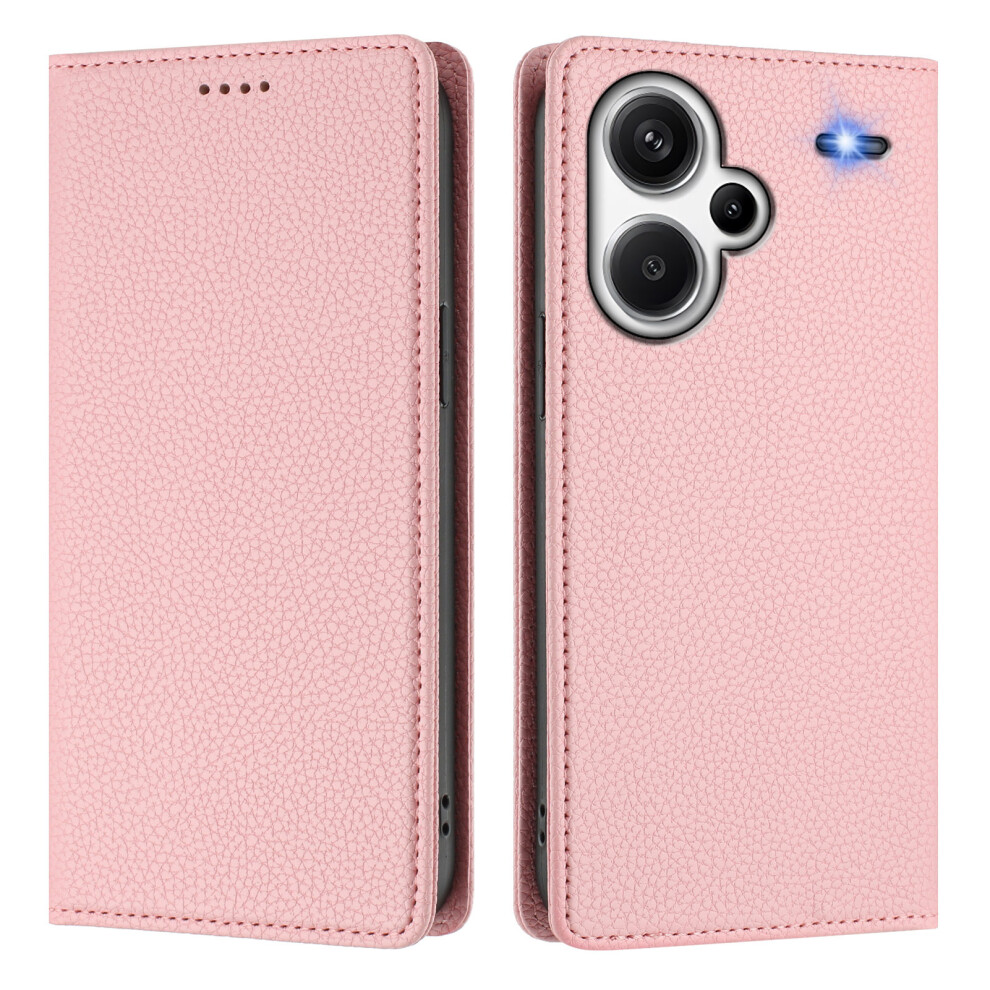 (Pink) For Xiaomi Redmi Note 13 Pro+ 5G Wallet Case Rfid Blocking Litchi Texture Leather Mobile Cover Pink 6914281786192