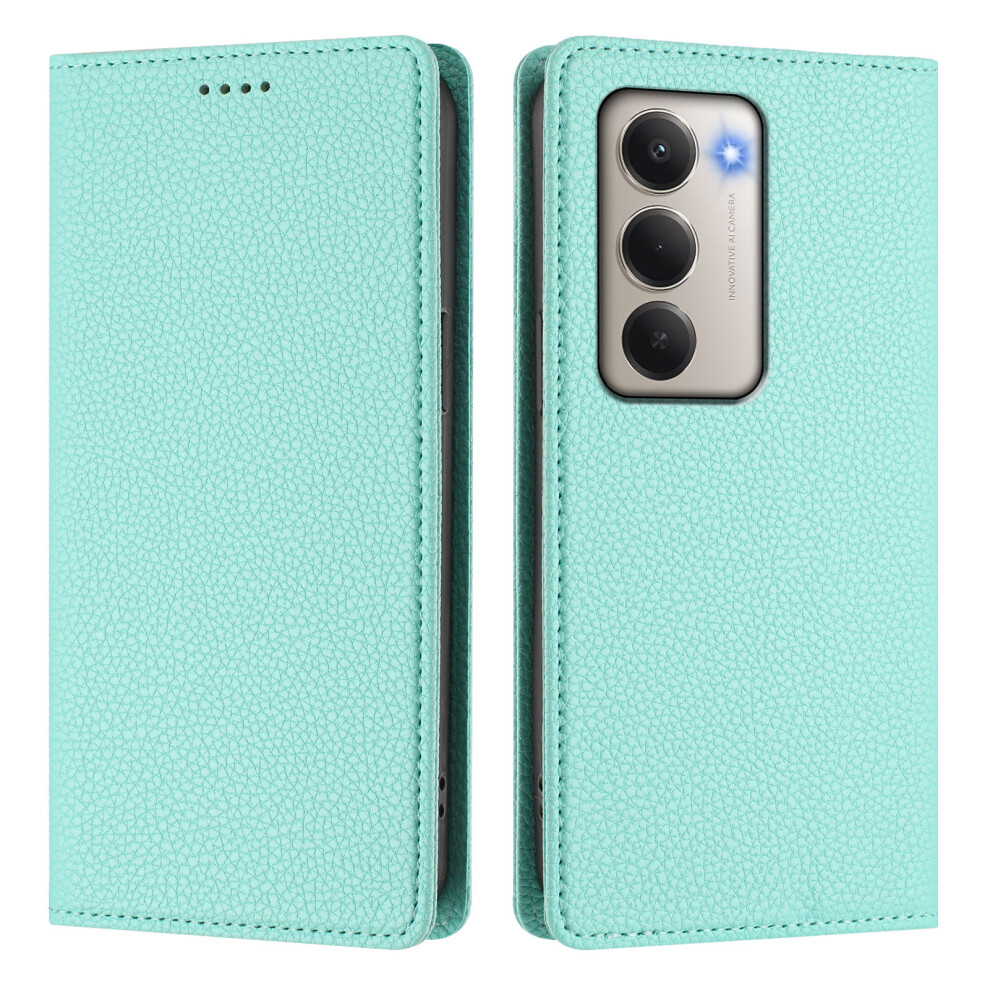 (Mint ) For Xiaomi Redmi 15 5G (Global) (169Mm) Wallet Case Rfid Blocking Litchi Texture Leather Mobile Cover Green 6914287538078