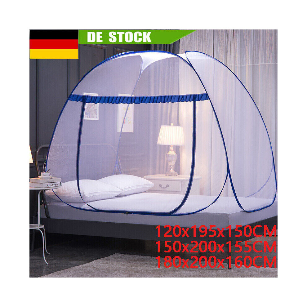 Portable Travel Mosquito Net, Pop-Up Bed Canopy with High Elastic Steel Wire for King Queen Beds, Fully Enclosed Protection for Uninterrupted Sleep (7