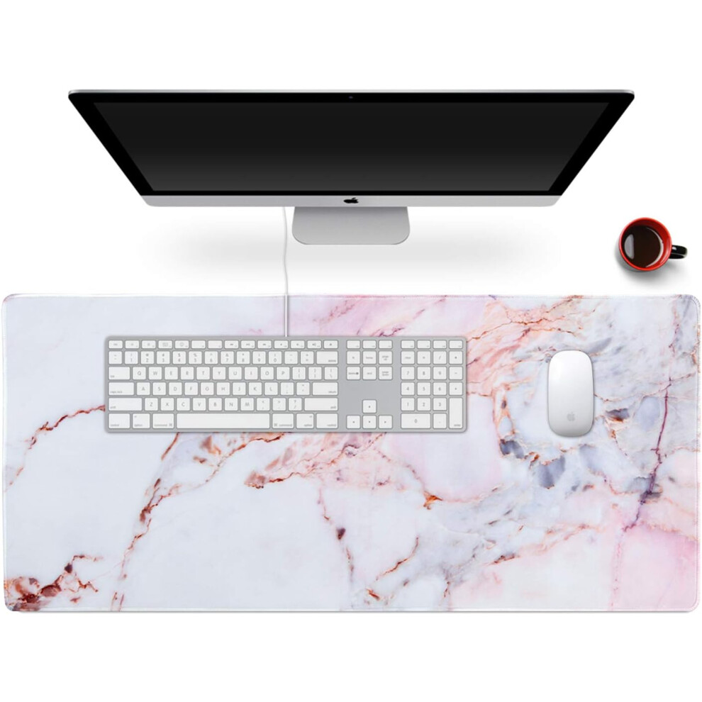 Extended Gaming Mouse Pad With Large Keyboard Mat, Non Slip Rubber Base Stitched Edges Ultra Smooth Surface For Desktop Protection, Durable Desk Pad F 9486358038796