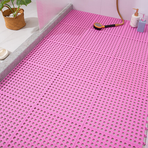 Bathroom Mat Featuring Prevent Slipping Technology, Splicable Floor Mat with Comfortable Texture for Wet Areas, Interlocking Design with Hollow Struct 2