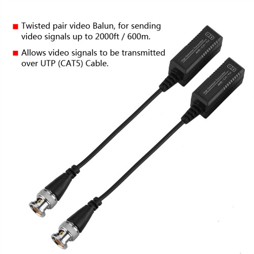 Παθητικό UTP Video Balun για αναλογικές κάμερες HD, Προστασία από παροδικές λήψεις, Δεν 2