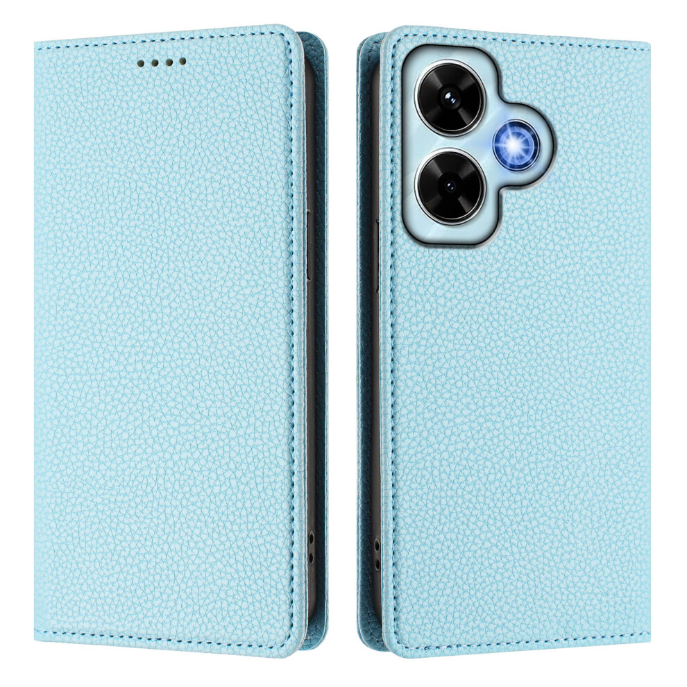 (Baby ) For Xiaomi Redmi Note 13 4G Wallet Case Rfid Blocking Litchi Texture Leather Mobile Cover Blue 6914285783906