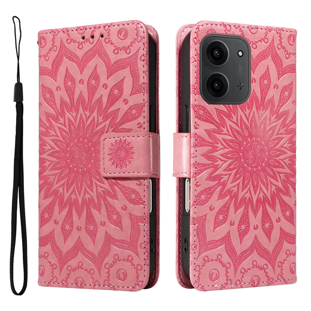 (Pink) For Xiaomi Redmi 15C 4G (Global) (171Mm) / Poco C85 4G (171Mm) Leather Wallet Case Sunflower Imprinted Phone Cover Pink 6914287922891